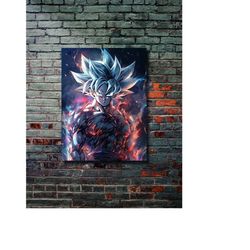 goku - dragon ball - anime & manga design metal poster, modern metal wall art, home decor, metal printing wall hangings