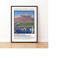 liberty bowl memorial stadium canvas wall art | ncaa print football gift | stadium print poster | framed canvas poster |