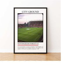 city ground stadium print poster | city ground canvas print | canvas framed poster | black white stadium | soccer stadiu