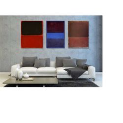 Set of 3 Mark Rothko Ready to Hang Canvas Wall Art Rothko / Art Print /  Poster / Rothko Wall Art Mark Rothko Print Mark