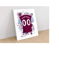 Personalised Aston Villa Inspired Shirt Poster