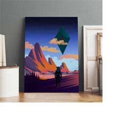 no man's sky poster, the traveller wall art, premium canvas print, game fan gift, christmas present