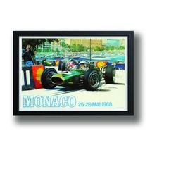 posters & prints monaco retro classic formula 1  vintage f1 wall art home dcor sports gift bedroom mancave bar christmas