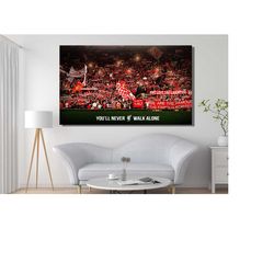 liverpool wall decor, you'll never walk alone!!!liverpool fans poster, red phoenix prints, liverpool canvas, liverpool f