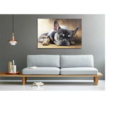 frenchie - french bulldog breed print on canvas