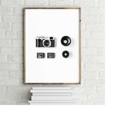 photographer camera minimalist poster, wall art print