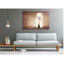 samoyed breed puppy print on canvas