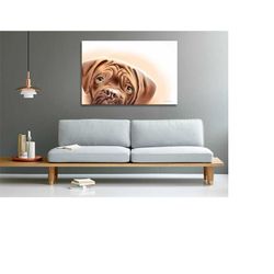 bordeaux mastiff watercolor print on canvas