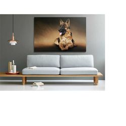 german shepherd print on canvas