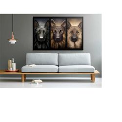 german shepherd all colors print on canvas