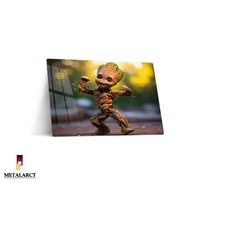 baby groot wall decor, guardians of the galaxy metal canvas, guardians groot wall decor, marvel comics groot figurine, n