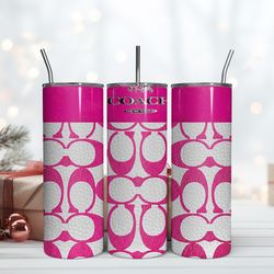 coach pink logo tumbler, pink logo tumbler, coach logo tumbler