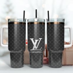 grey lv 40oz tumbler, fashion logo tumbler