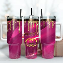 pink glitter lv 40oz tumbler wrap