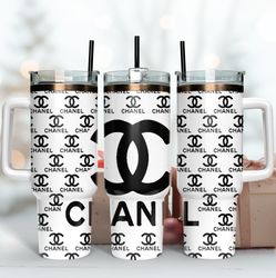 black chanel logo 40oz tumbler wrap