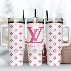 pink lv logo 40oz tumbler wrap