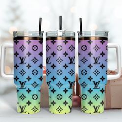 lv logo pattern 40oz tumbler wrap design