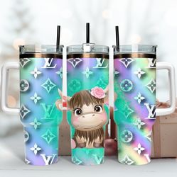 luxury lv cow 40oz tumbler wrap