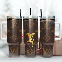 lv dripping leather 40oz tumbler wrap