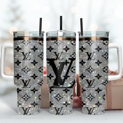 bling lv logo pattern wrap, fashion tumbler, 40oz tumbler