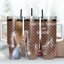 fashion girl 40oz tumbler, fashion tumbler, gucci pattern