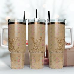 glitter lv 40oz skinny tumbler