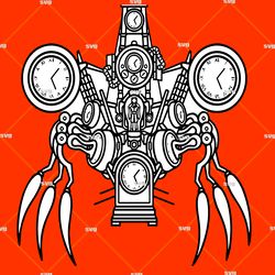 skibidi toilet svg / time traveler clockman machine svg,png