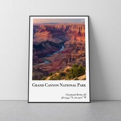 grand canyon national park poster  grand canyon poster grand canyon national park print arizona poster grand canyon trav