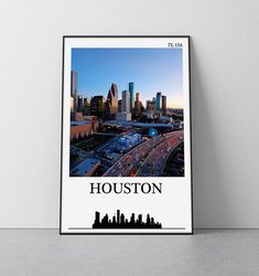 houston, texas poster  houston print texas poster houston travel poster texas travel poster houston wall art