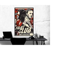 fight club movie poster, room decor, home decor, art poster for gift