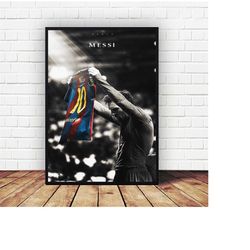 football lionel messi poster canvas wall art home decor (no frame)