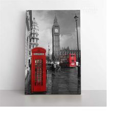 oil painting london street canvas print, london big ben canvas, london street canvas, london big clock canvas print, can