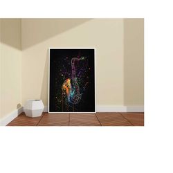 saxophone graffiti wall art canvas / saxophone gifts / cool musical wall decor / unique gift / gift for musician / music