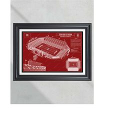 stanford cardinals stanford stadium blueprint football print