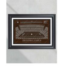 cleveland browns firstenergy stadium blueprint football print