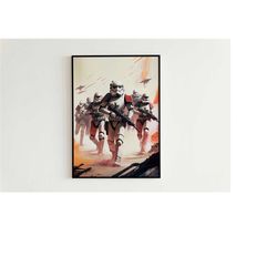 clone troopers march of endor - star wars art digital file for print and frame - multiple sizes