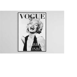 vogue cover poster, vogue cover print, marilyn monroe on vogue cover, vogue wall art, home decoration, wall decoration,