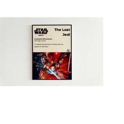 star wars the last jedi movie poster print | star wars digital art | star wars wall art, star wars painting, star wars p