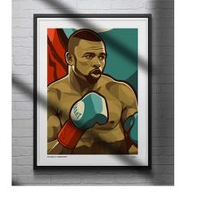 roy jones jr poster boxing illustrated art print