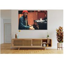 marvin gaye is playing piano ready to hang canvas,marvin gaye music poster,marvin gaye poster canvas wall art home decor