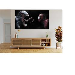 spiderman wenom ready to hang canvas,spider-man digital print canvas,modern home living room canvas,spiderman home decor