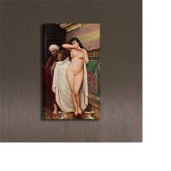 harem beauties the favourite (1931) painting photo canvas, nude painting, by fabio fabbi, orientalist canvas, historical