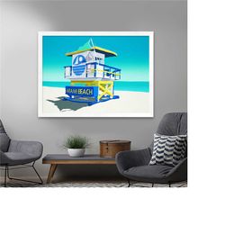 miami beach framed travel poster