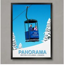 panorama ski resort poster, ski resort poster, ski print , snowboard poster,  ski gifts, ski poster