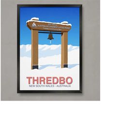 thredbo ski resort poster, ski resort poster, ski print , snowboard poster,  ski gifts, ski poster