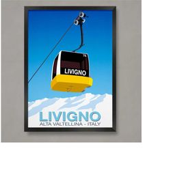 livigno ski resort poster, ski resort poster, ski print , snowboard poster,  ski gifts, ski poster