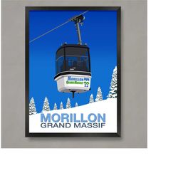 morillon ski resort poster, ski resort poster, ski print , snowboard poster,  ski gifts, ski poster