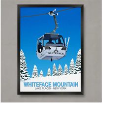 whiteface mountain ski poster, ski resort poster, ski print , snowboard poster,  ski gifts, ski poster
