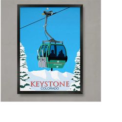 keystone ski resort poster, ski resort poster, ski print , snowboard poster,  ski gifts, ski poster