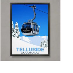 telluride ski resort poster, ski resort poster, ski print , snowboard poster,  ski gifts, ski poster